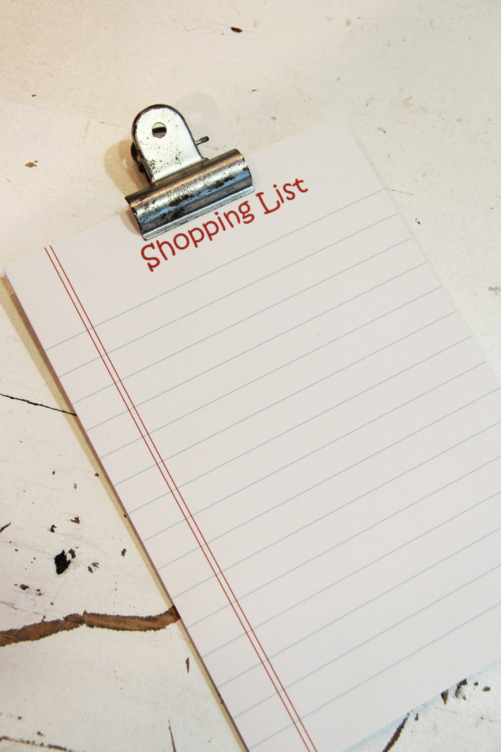 Shopping List  mit Klammer